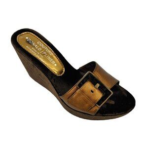 COUTURE DONALD J PLINER Bronze Leather and Velvet